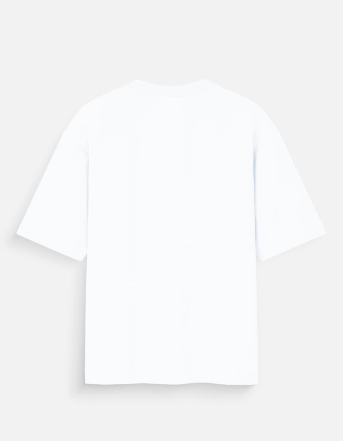 Parshuram axe warrior oversized t-shirt, white, back view