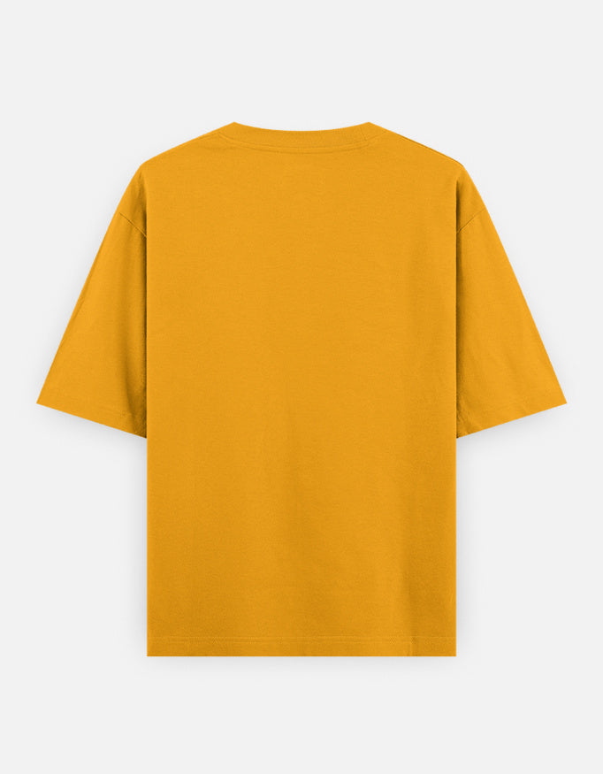 Running On Motivation Low Battery classic oversized tee, golden yellow, back view