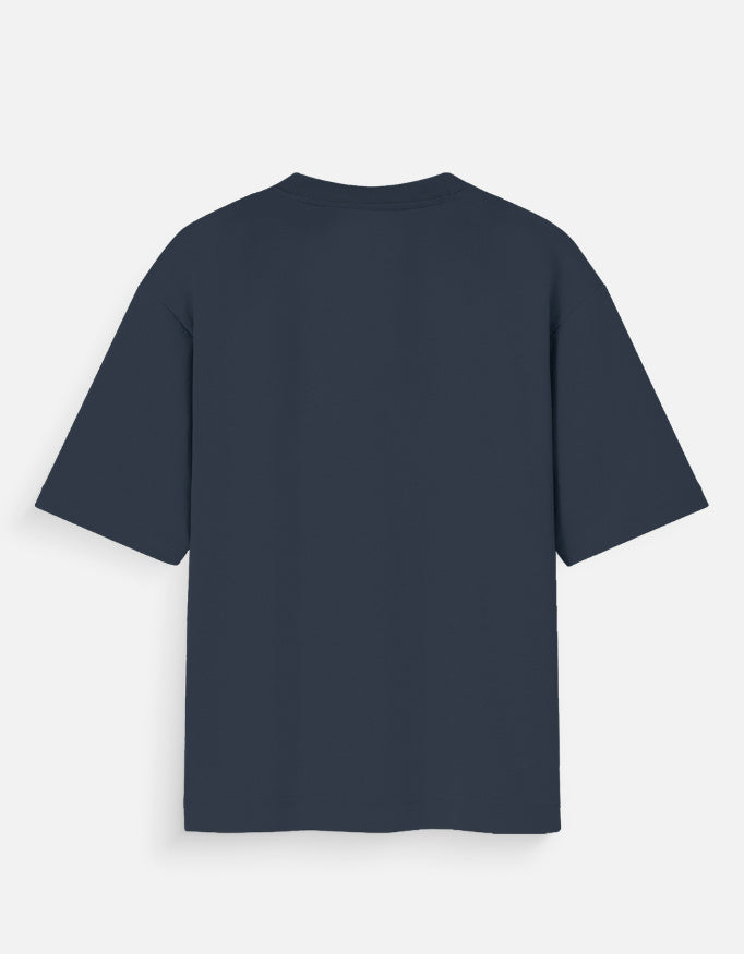 Parshuram axe warrior oversized t-shirt, navy blue, back view
