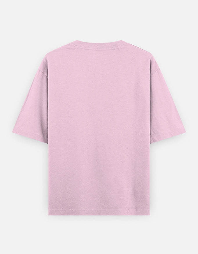 Murlidhar Krishna peacock classic oversized tee, light baby pink, back view
