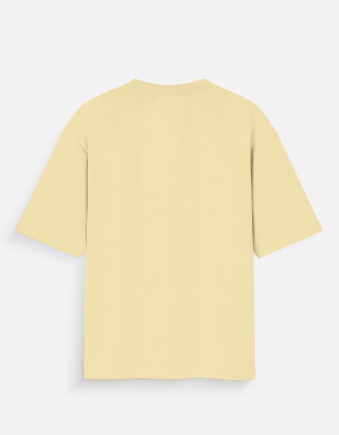 Parshuram axe warrior oversized t-shirt, beige, back view