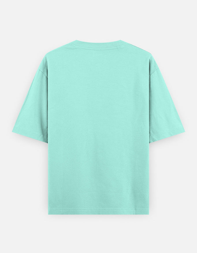 Running On Motivation Low Battery classic oversized tee, mint, back view