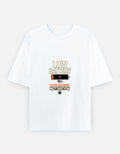 Running On Motivation Low Battery classic oversized tee, white, front view