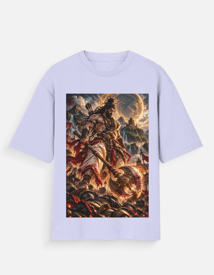 Parshuram axe warrior oversized t-shirt, lavender, front view
